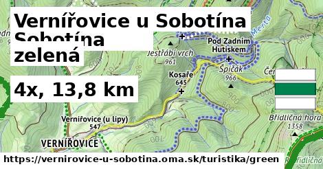 Vernířovice u Sobotína Turistické trasy zelená 