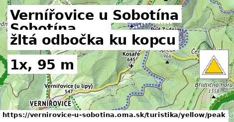 Vernířovice u Sobotína Turistické trasy žltá odbočka ku kopcu