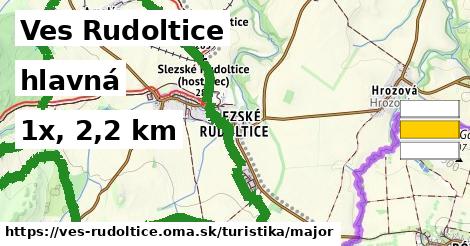 Ves Rudoltice Turistické trasy hlavná 
