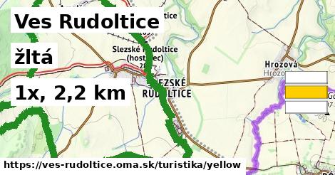 Ves Rudoltice Turistické trasy žltá 