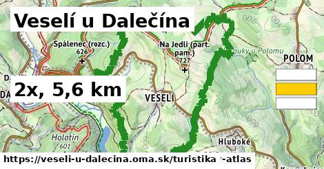 Veselí u Dalečína Turistické trasy  