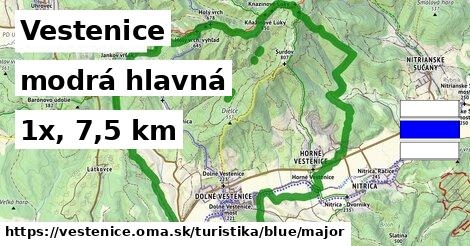 Vestenice Turistické trasy modrá hlavná