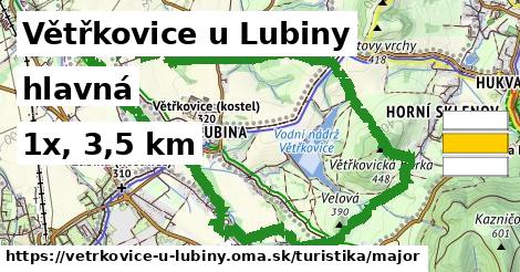 Větřkovice u Lubiny Turistické trasy hlavná 