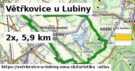 Větřkovice u Lubiny Turistické trasy  