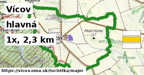 Vícov Turistické trasy hlavná 