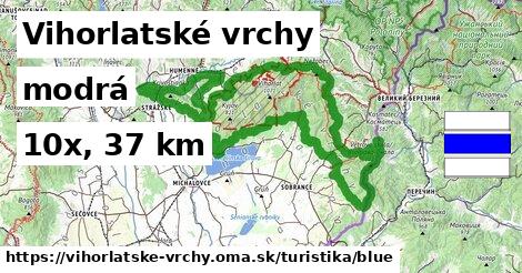 Vihorlatské vrchy Turistické trasy modrá 