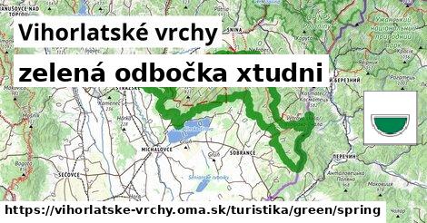 Vihorlatské vrchy Turistické trasy zelená odbočka xtudni