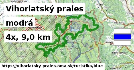 Vihorlatský prales Turistické trasy modrá 