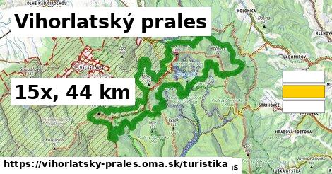 Vihorlatský prales Turistické trasy  