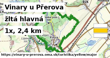 Vinary u Přerova Turistické trasy žltá hlavná