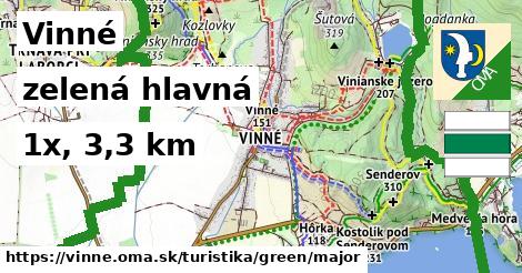 Vinné Turistické trasy zelená hlavná