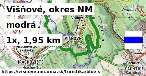 Višňové, okres NM Turistické trasy modrá 