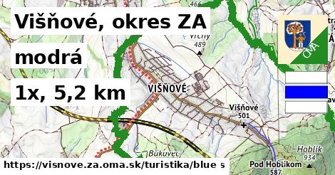 Višňové, okres ZA Turistické trasy modrá 