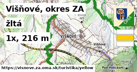 Višňové, okres ZA Turistické trasy žltá 