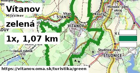 Vítanov Turistické trasy zelená 