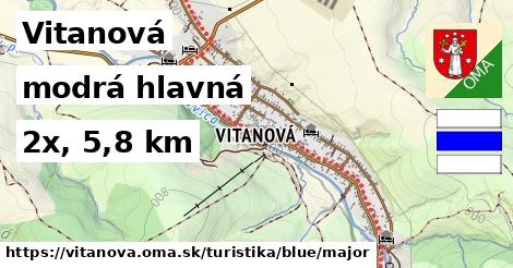 Vitanová Turistické trasy modrá hlavná