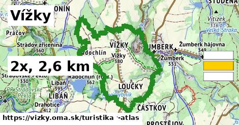 Vížky Turistické trasy  