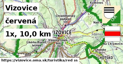 Vizovice Turistické trasy červená 