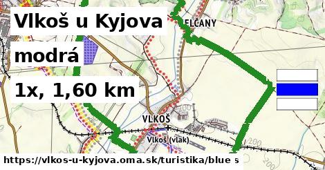 Vlkoš u Kyjova Turistické trasy modrá 