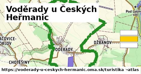 Voděrady u Českých Heřmanic Turistické trasy  