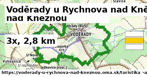 Voděrady u Rychnova nad Kněžnou Turistické trasy  