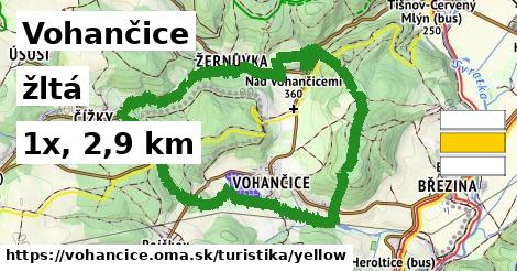 Vohančice Turistické trasy žltá 