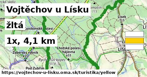 Vojtěchov u Lísku Turistické trasy žltá 