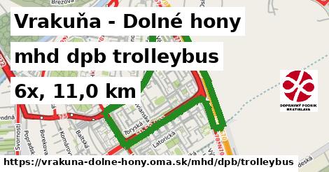 Vrakuňa - Dolné hony Doprava dpb trolleybus