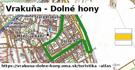 Vrakuňa - Dolné hony Turistické trasy  