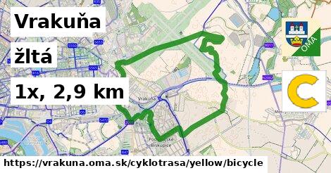 Vrakuňa Cyklotrasy žltá bicycle