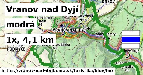 Vranov nad Dyjí Turistické trasy modrá iná