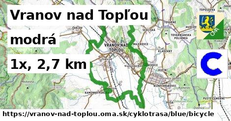 Vranov nad Topľou Cyklotrasy modrá bicycle