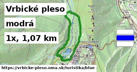 Vrbické pleso Turistické trasy modrá 