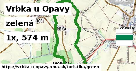 Vrbka u Opavy Turistické trasy zelená 