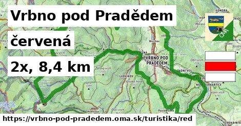 Vrbno pod Pradědem Turistické trasy červená 