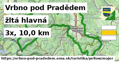 Vrbno pod Pradědem Turistické trasy žltá hlavná