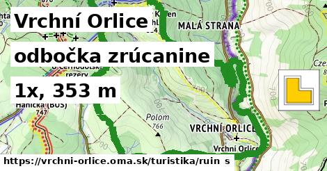 Vrchní Orlice Turistické trasy odbočka zrúcanine 