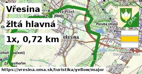 Vřesina Turistické trasy žltá hlavná