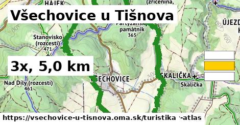 Všechovice u Tišnova Turistické trasy  