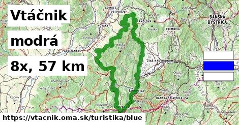 Vtáčnik Turistické trasy modrá 