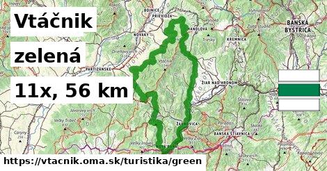 Vtáčnik Turistické trasy zelená 