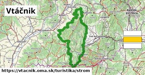 Vtáčnik Turistické trasy strom 
