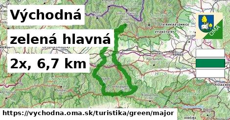 Východná Turistické trasy zelená hlavná