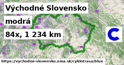 Východné Slovensko Cyklotrasy modrá 