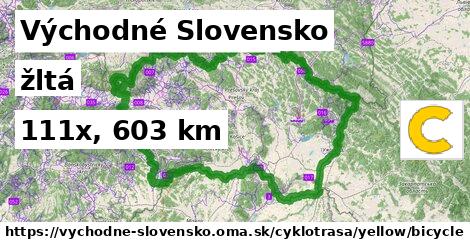 Východné Slovensko Cyklotrasy žltá bicycle