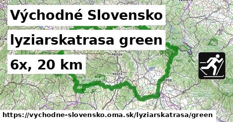 Východné Slovensko Lyžiarske trasy zelená 