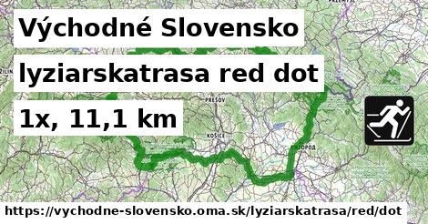 Východné Slovensko Lyžiarske trasy červená dot