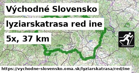 Východné Slovensko Lyžiarske trasy červená iná