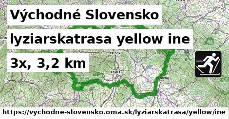 Východné Slovensko Lyžiarske trasy žltá iná