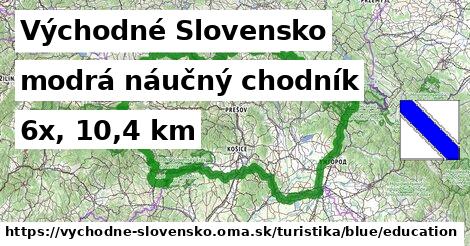 Východné Slovensko Turistické trasy modrá náučný chodník